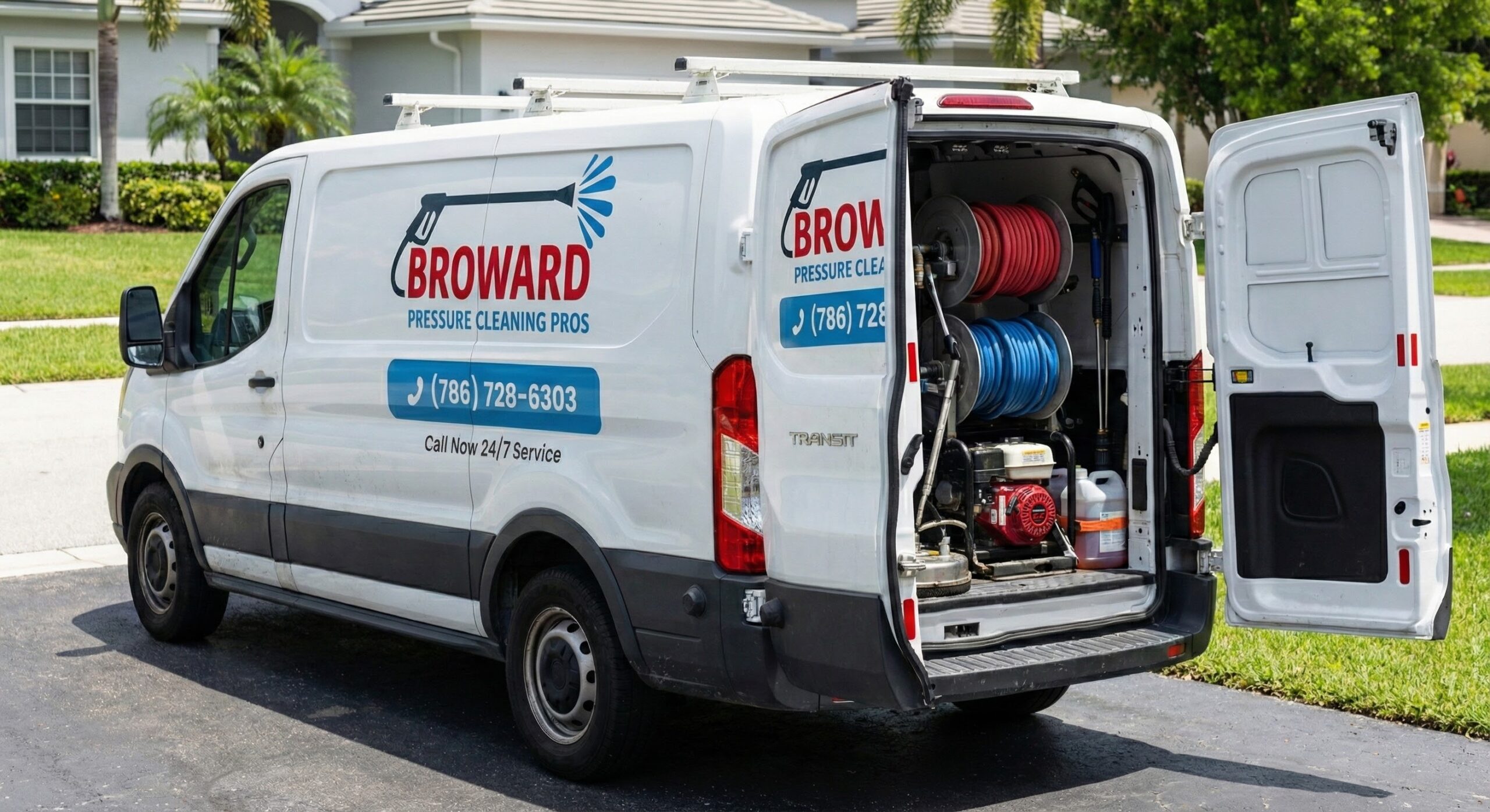 Broward Pressure Cleaning Pros service van in Broward County, Florida